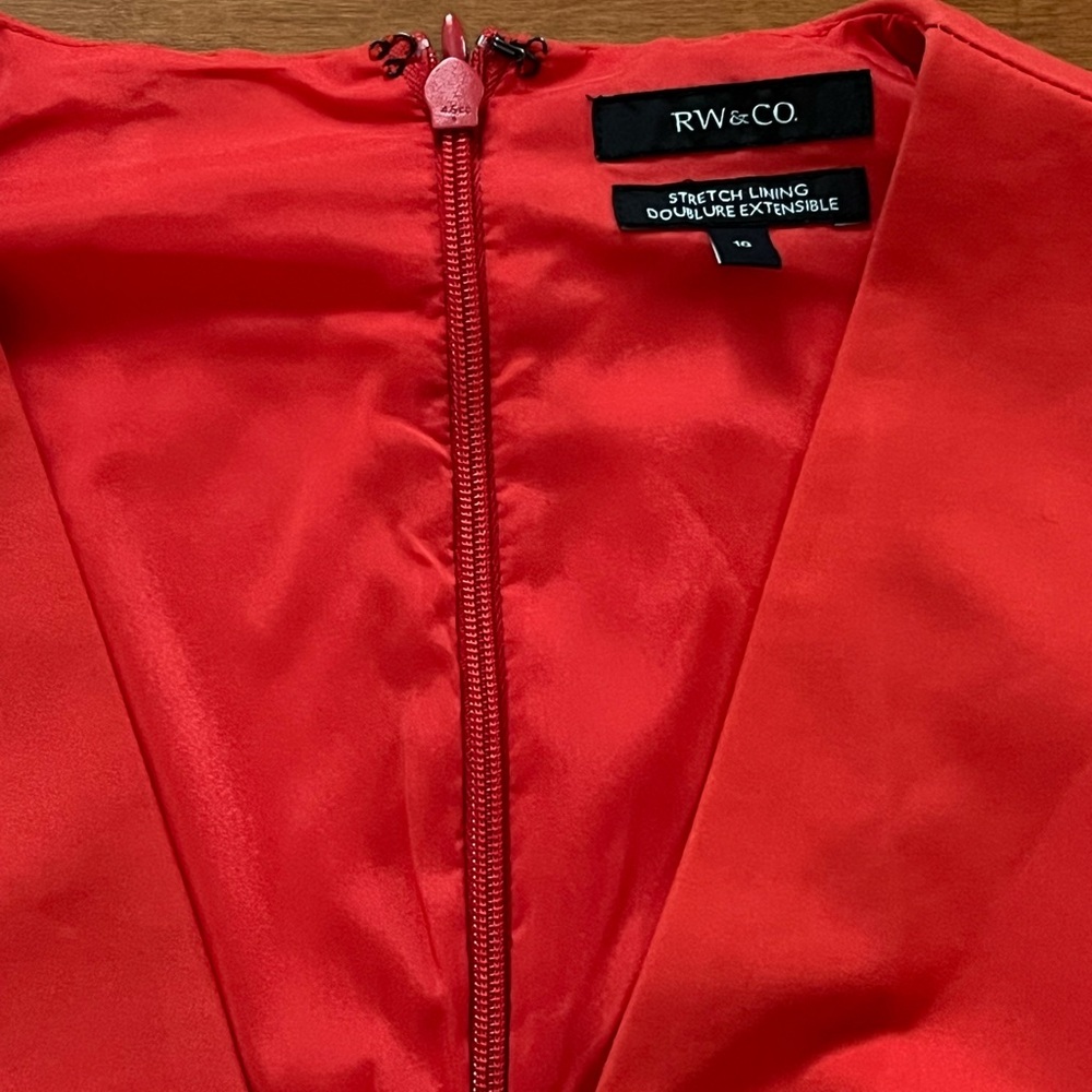 RW&CO Vibrant Red V-Neck Dress